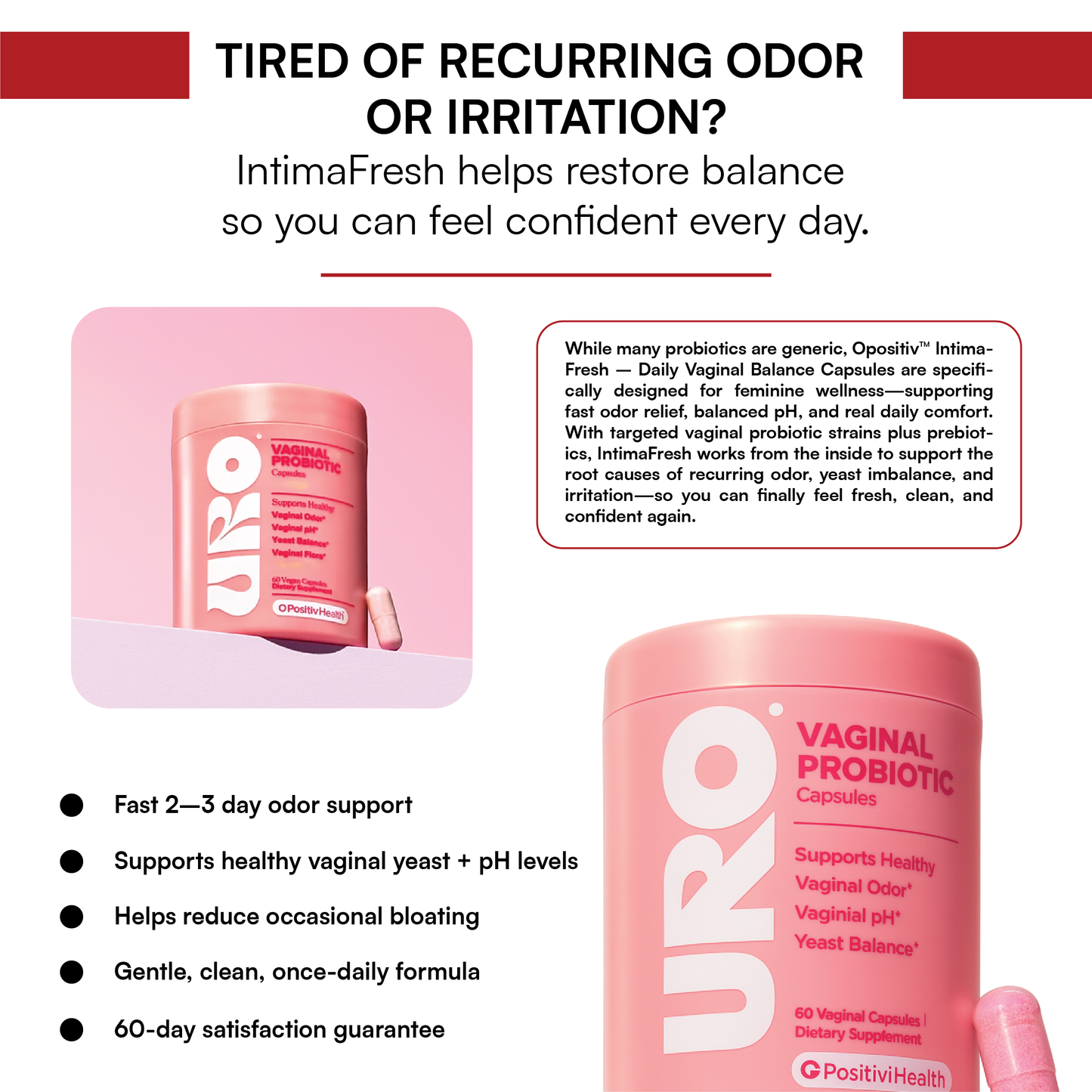 Opositiv™ IntimaFresh – Daily Vaginal Balance Capsules